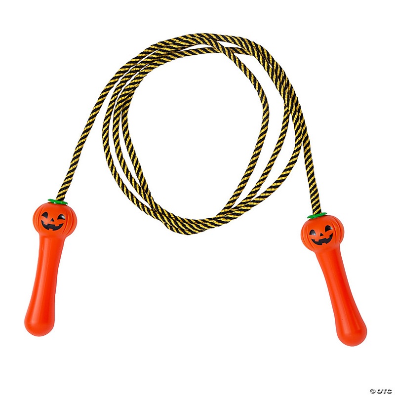 Halloween Jump Ropes with Pumpkin-Shaped Handles - 12 Pc.