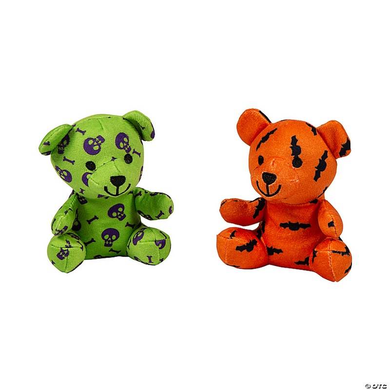 Halloween Print Stuffed Bears - 12 Pc.