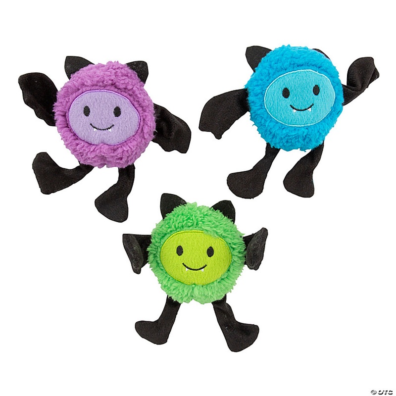 Halloween Stuffed Bats with Bendable Wings - 12 Pc.