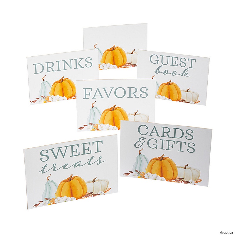 Harvest Pumpkin Table Sign Set - 6 Pc.
