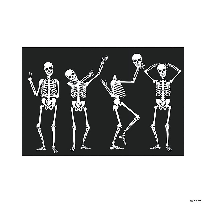 Humorous Skeletons Backdrop Halloween Decoration - 3 Pc.