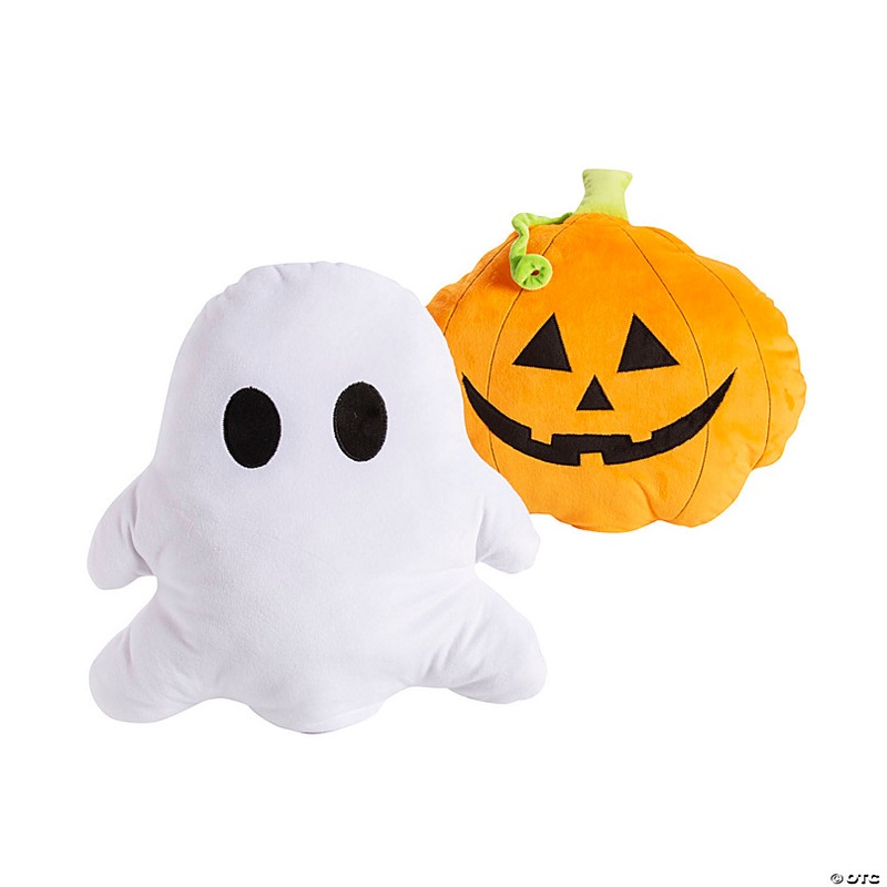 Jack-O-Lantern & Ghost-Shaped Halloween Pillows - 2 Pc.