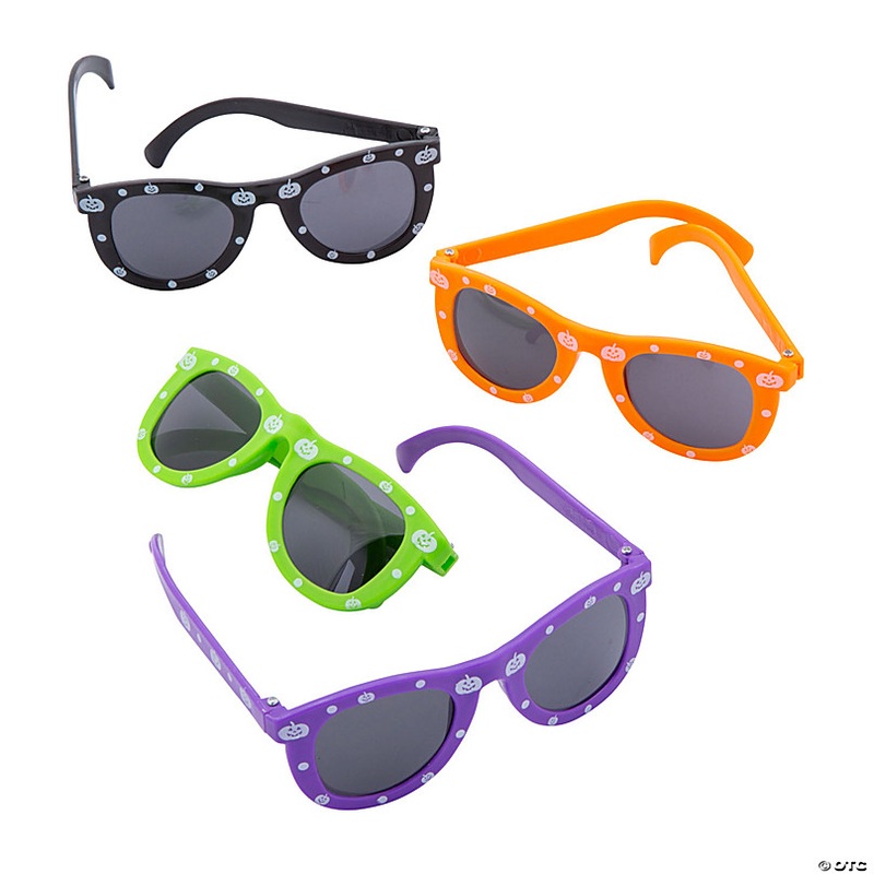 Kids Halloween Jack-O-Lantern Print Sunglasses - 12 Pc.