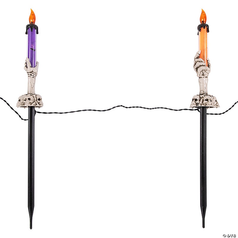 LED Lighted Skeleton Candle Halloween Decorations - 8.5 - Set of 6