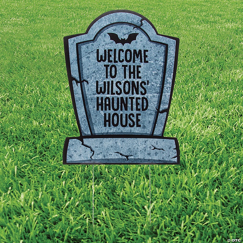 Personalized 16 x 24 Tombstone Yard Sign Halloween Decoration