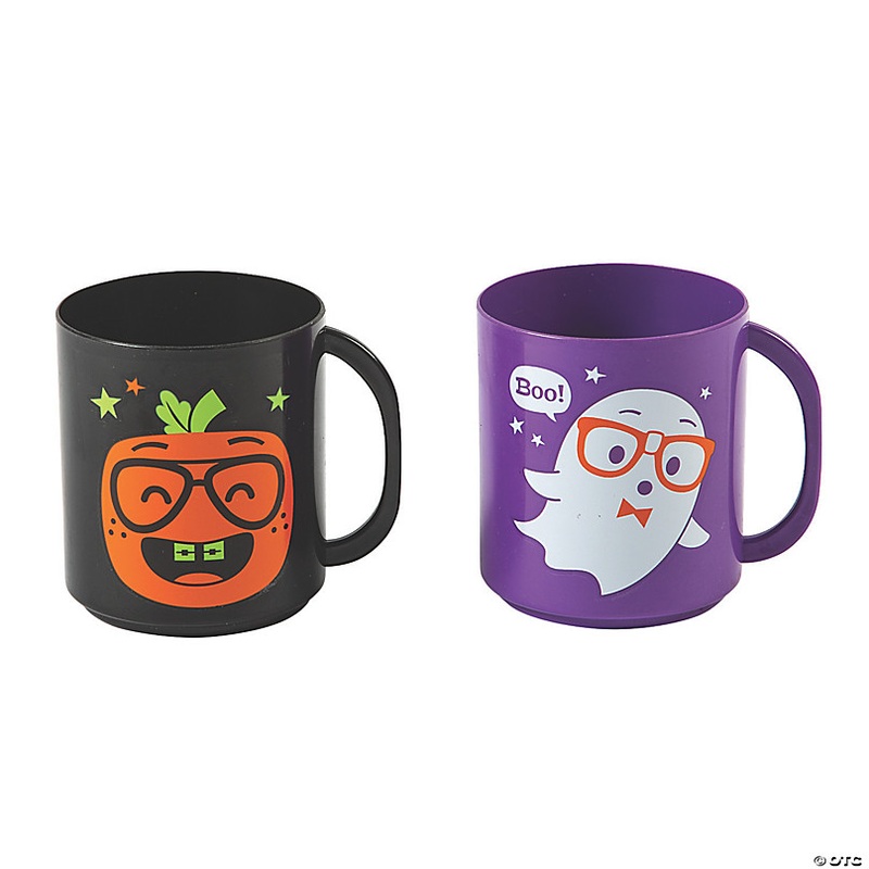 Small Halloween Character BPA-Free Plastic Mugs - 12 Ct.