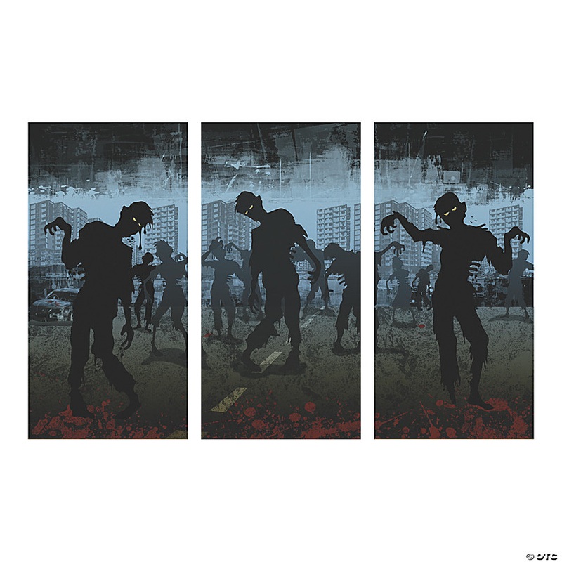 Zombies Backdrop Halloween Decoration - 3 Pc.