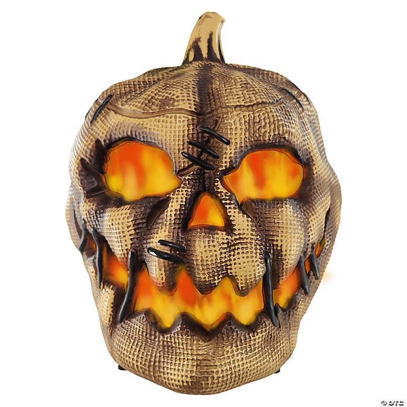 10 Animated Flaming Burlap Pumpkin Halloween Decoration