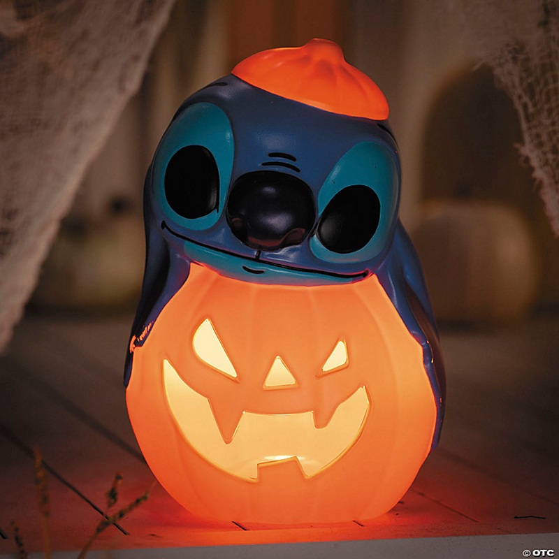 12 Light-Up Lilo & Stitch Stitch Pumpkin Stack Halloween Tabletop Decoration