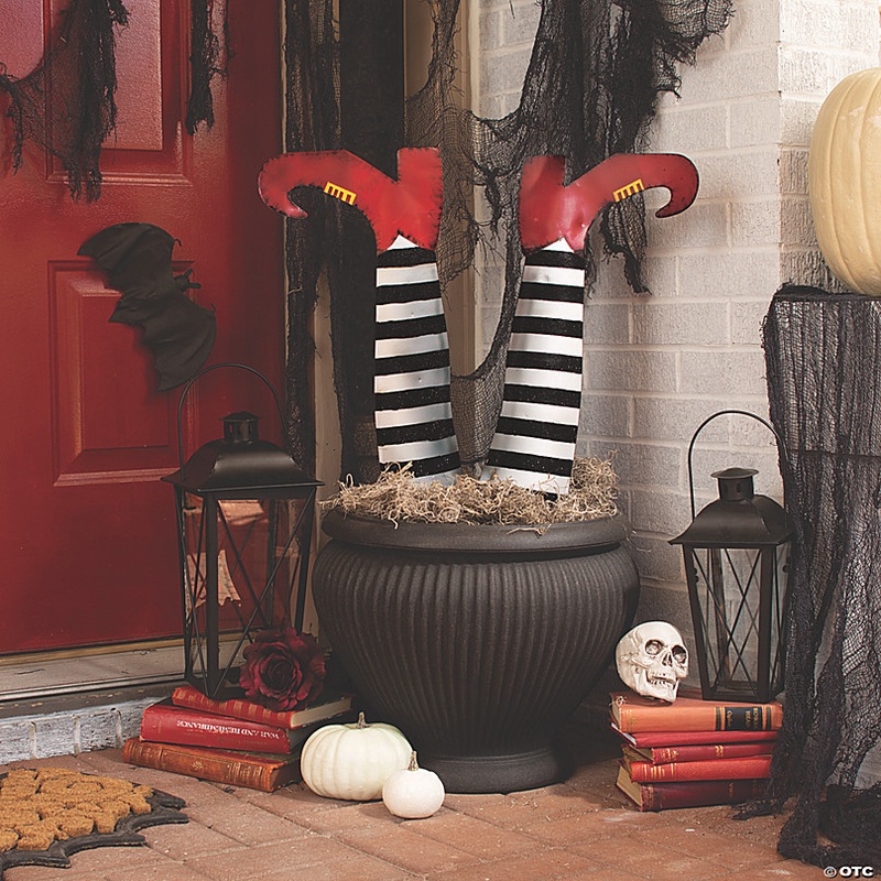 13 3/4 x 24 Gothic Halloween Witch Legs Yard Stakes - 2 Pc.