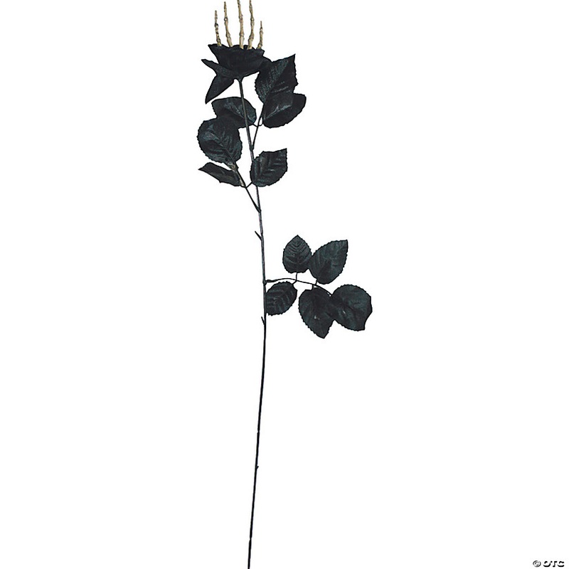 21 Black Rose with Skeleton Hand Halloween Decoration