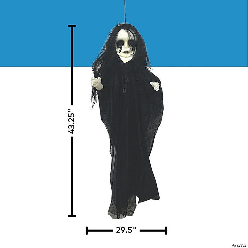 29 1/2 x 43 1/4 Light-Up Hanging Undead Girl Halloween Decoration
