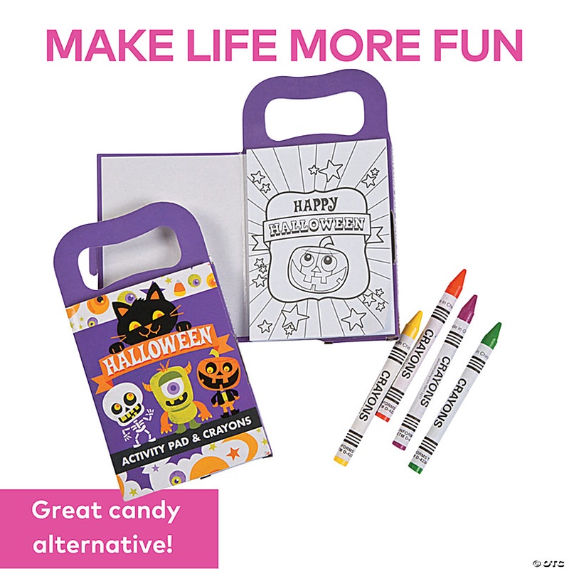 3 x 5 1/2 Mini Halloween Activity Books with Crayons - 12 Pc.