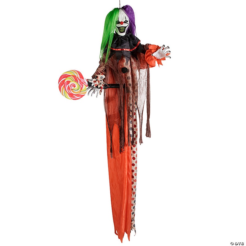 4 Ft. 5 1/4 Hanging Light-Up Clown Animated Prop Halloween Decoration