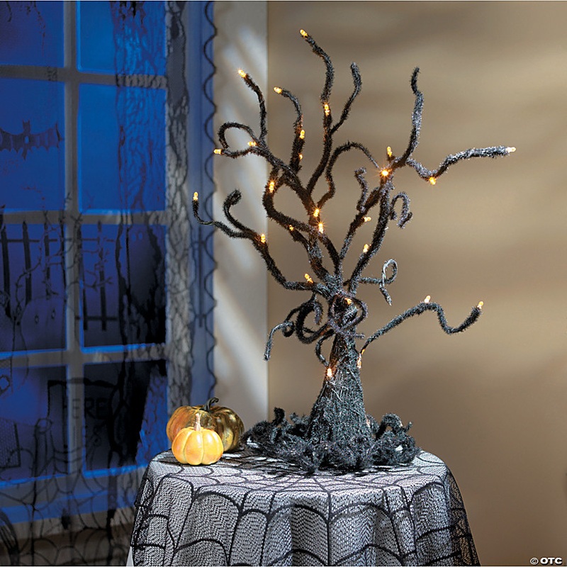 40 x 7 Ft. Spooky Light-Up Lace Curtain Panel Halloween Decoration
