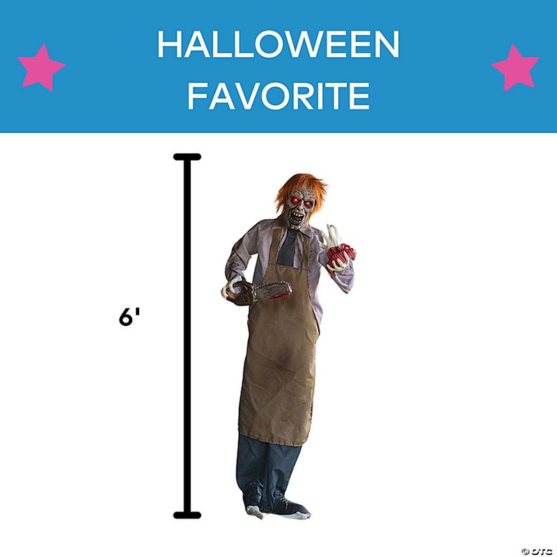 6 Ft. Life-Size Animated Chainsaw Man Standing Halloween Decoration