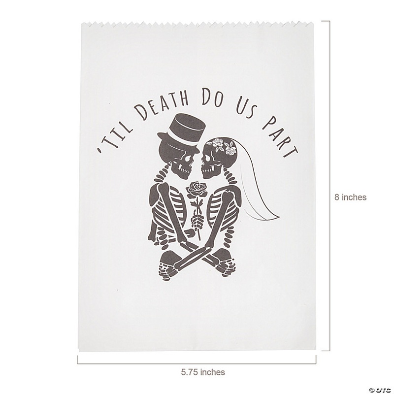 Bulk 50 Pc. Til Death Do Us Part Halloween Wedding Paper Treat Bags