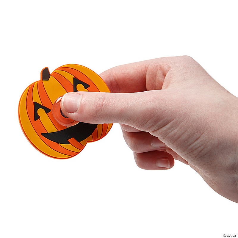 Halloween Jack-O-Lantern Fidget Spinners - 12 Pc.