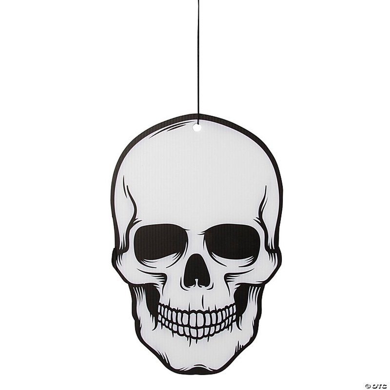 Hanging Skeleton Skull Decoration - 12 Pc.