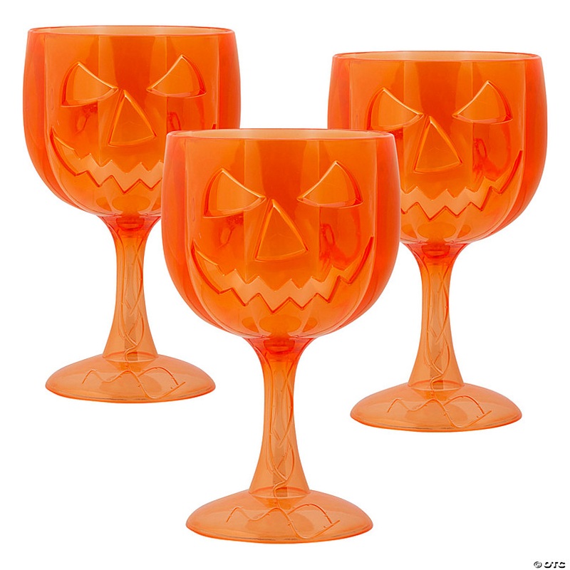 Jack-O-Lantern Reusable BPA-Free Plastic Goblets - 6 Ct.
