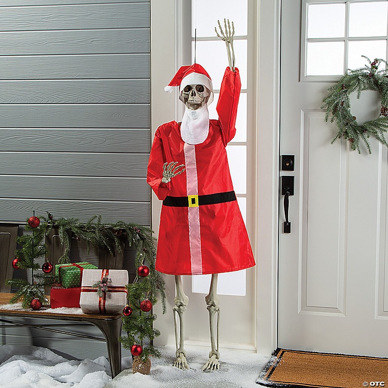 Large Posable Skeleton Santa Outfit