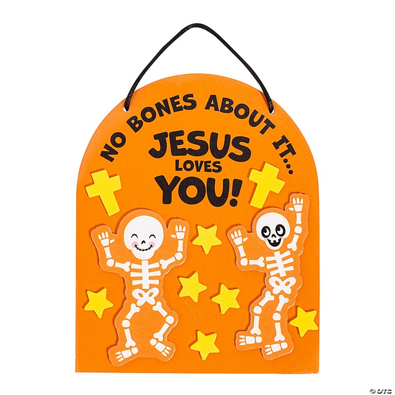 Religious Halloween No Bones About it Jesus Loves You Craft Kit - Makes 12