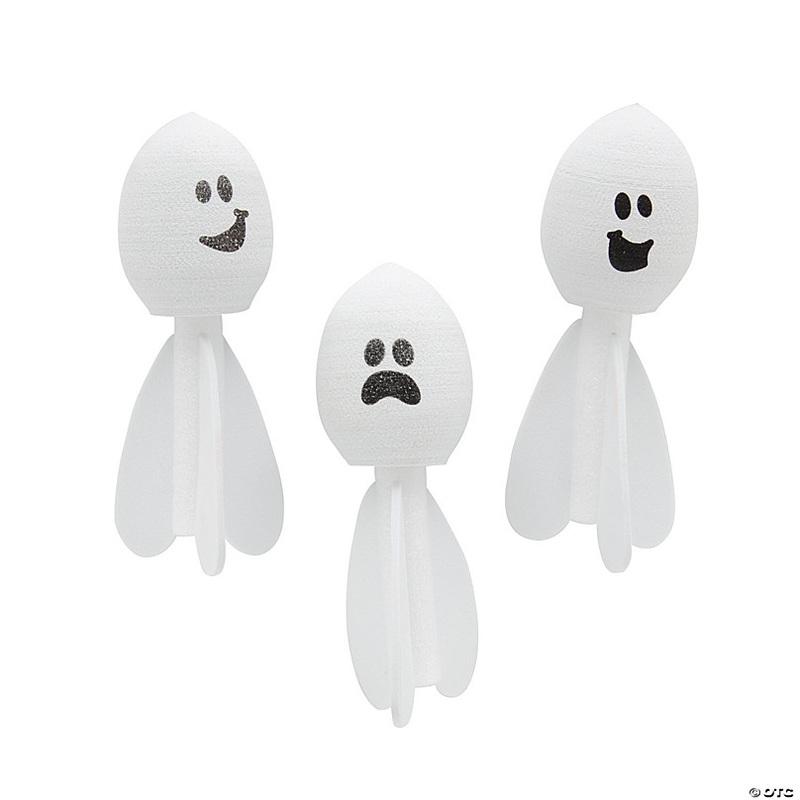 1 3/4 x 4 1/2 Mini Halloween Ghost White Foam Missiles - 24 Pc.