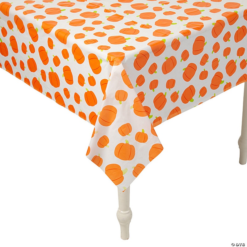 100 ft. x 40 Fall-Themed Pumpkins Disposable Plastic Tablecloth Roll