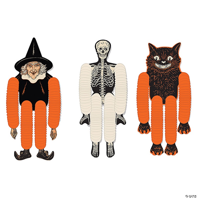 14 Vintage Halloween Ceiling Decorations - 3 Pc.