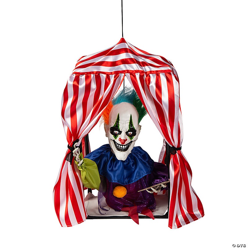 19 Hanging Animated Clown in Box Halloween Decoration