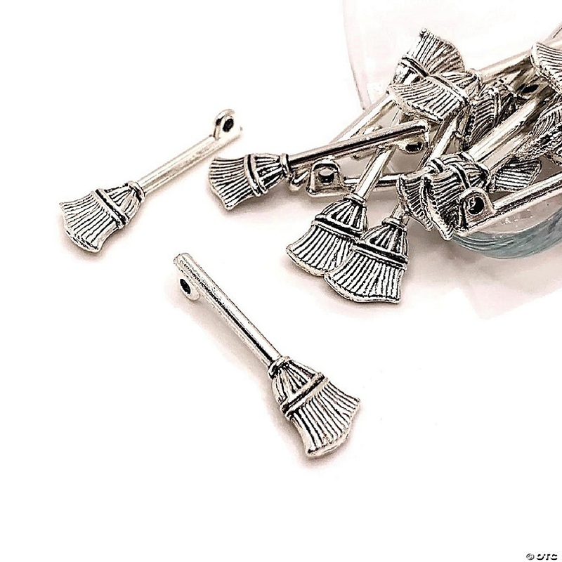 20 Pcs Halloween 3D Witch Broom Charms