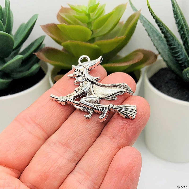 20 Pcs Witch on Broom Halloween Charms