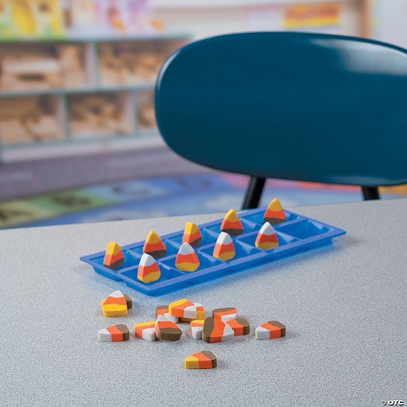 3/4 Bulk 144 Pc. Halloween Mini Multicolor Candy Corn Erasers