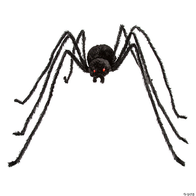36 1/2 x 5 Ft. 1 3/4 Black Spider with Light-Up Eyes Halloween Decoration
