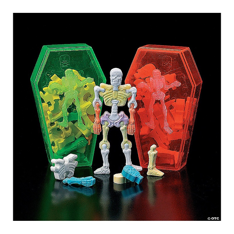 4 11 oz. Interlocking Skeleton Bones Hard Candy Coffin Packs - 12 Pc.