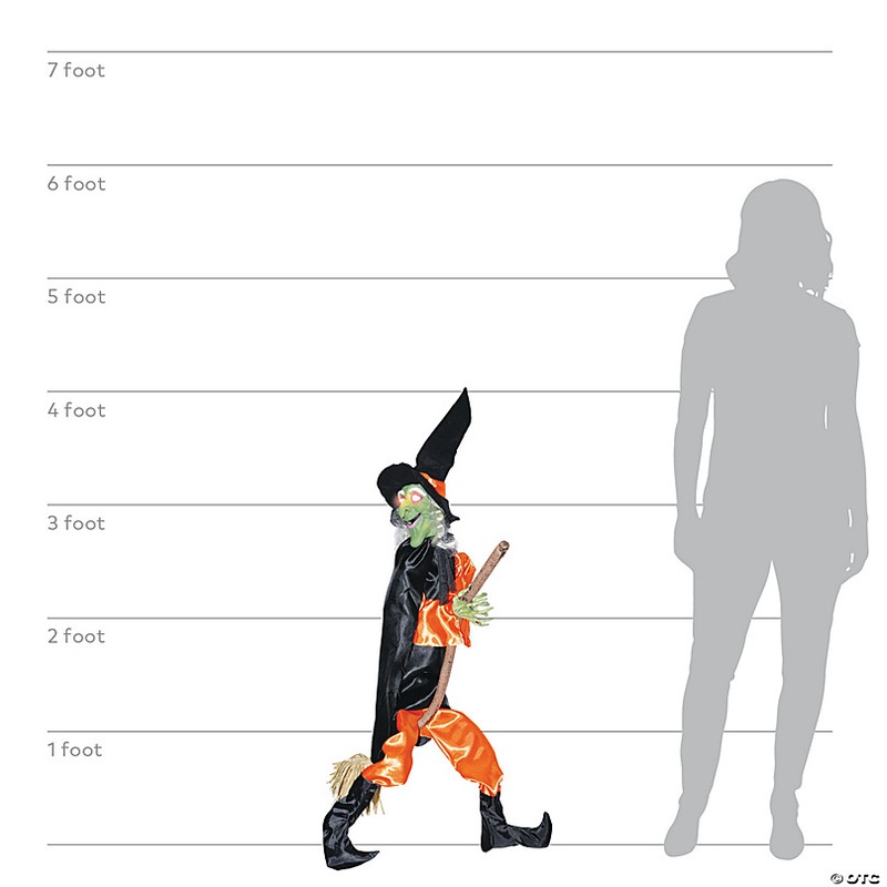 48 Hanging Leg Kicking Witch With Broom Halloween Decoration