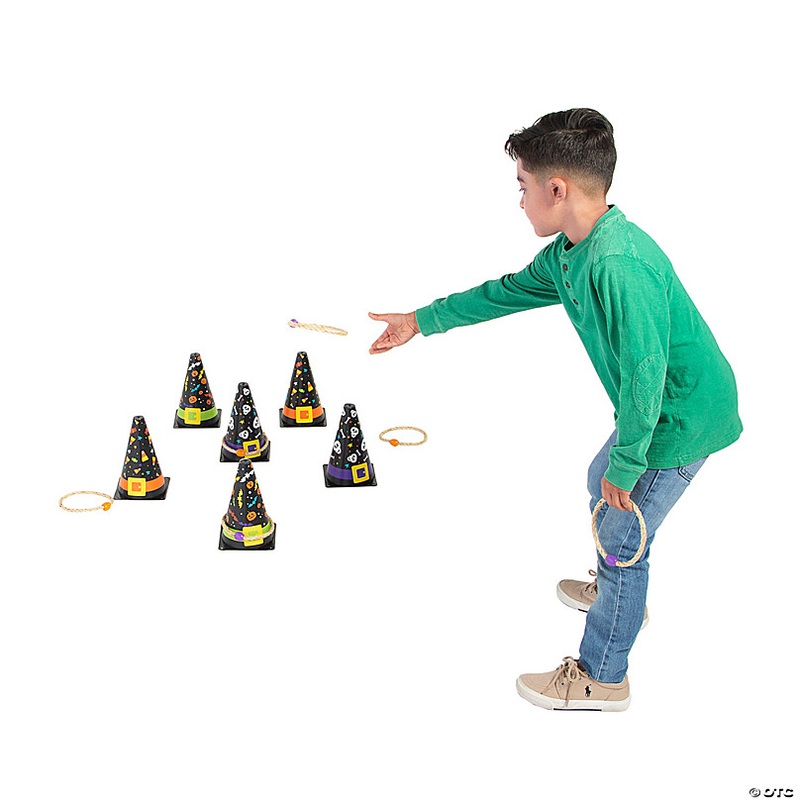 5 1/4 x 8 Halloween Plastic Witch Hat Cone Ring Toss Game