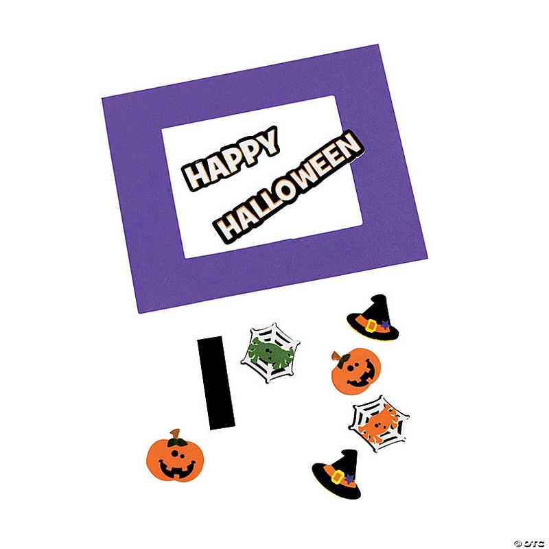 6 1/2 x 5 Bulk Halloween Friends Picture Frame Magnet Craft Kit - Makes 50