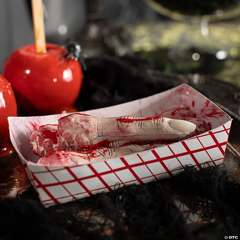 6 1/4 x 2 1/2 Food Tray of Chopped Fingers Halloween Decoration