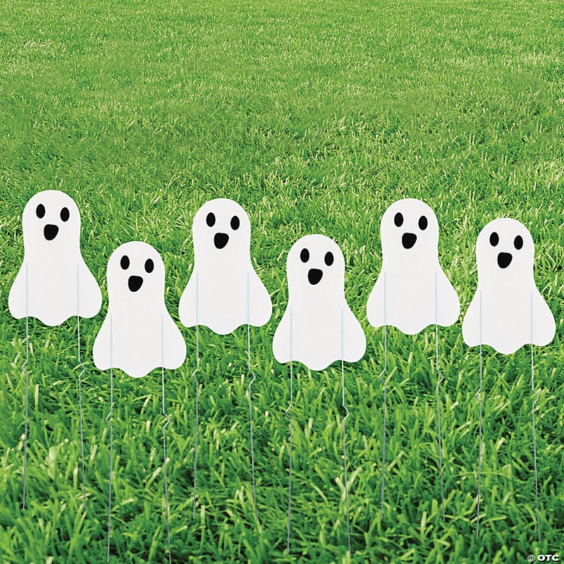 8 1/2 x 12 1/4 Mini Ghost Sidewalk Sign Halloween Decorations - 6 Pc.