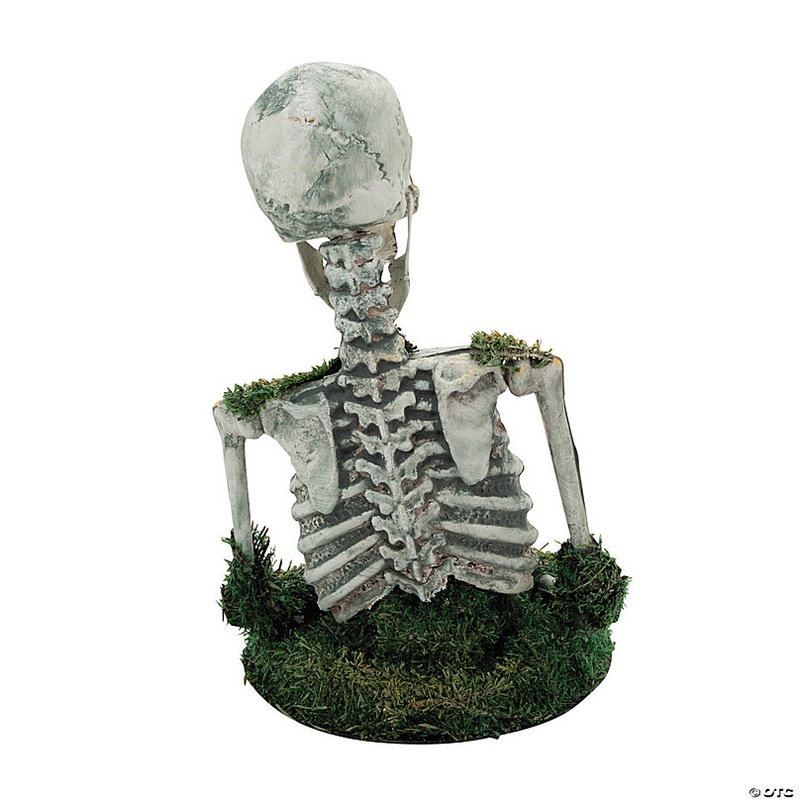 9 3/4 x 14 3/4 Mossy Skeleton Tabletop Animated Prop Halloween Decoration