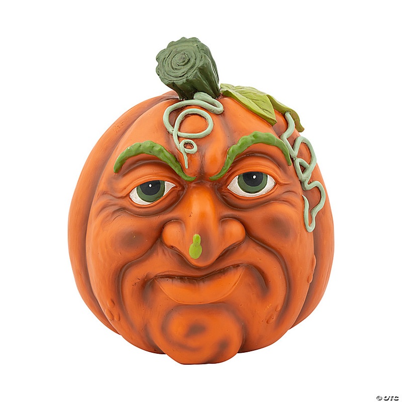 Expressive Pumpkin Frown Resin Fall Decoration
