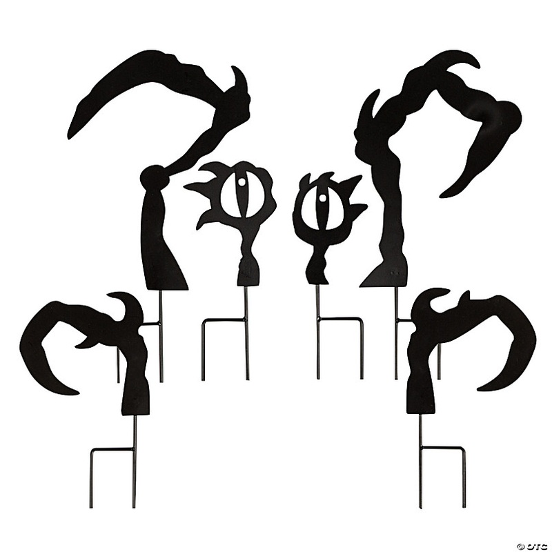 Metal Monster Silhouette Yard Stakes Halloween Decoration - 6 Pc.