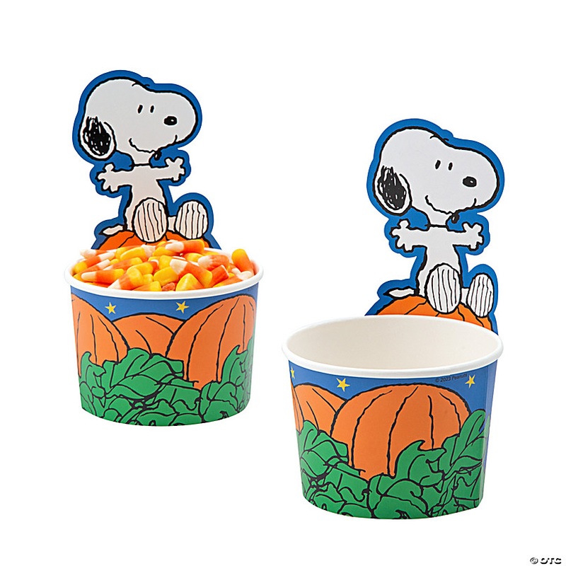 Peanuts Halloween Snoopy-Shaped Disposable Paper Snack Cups - 12 Ct.