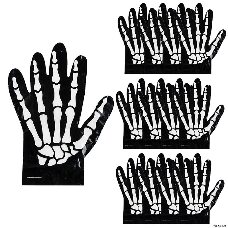 Skeleton Hand-Shaped Goody Bag - 12 Pc.