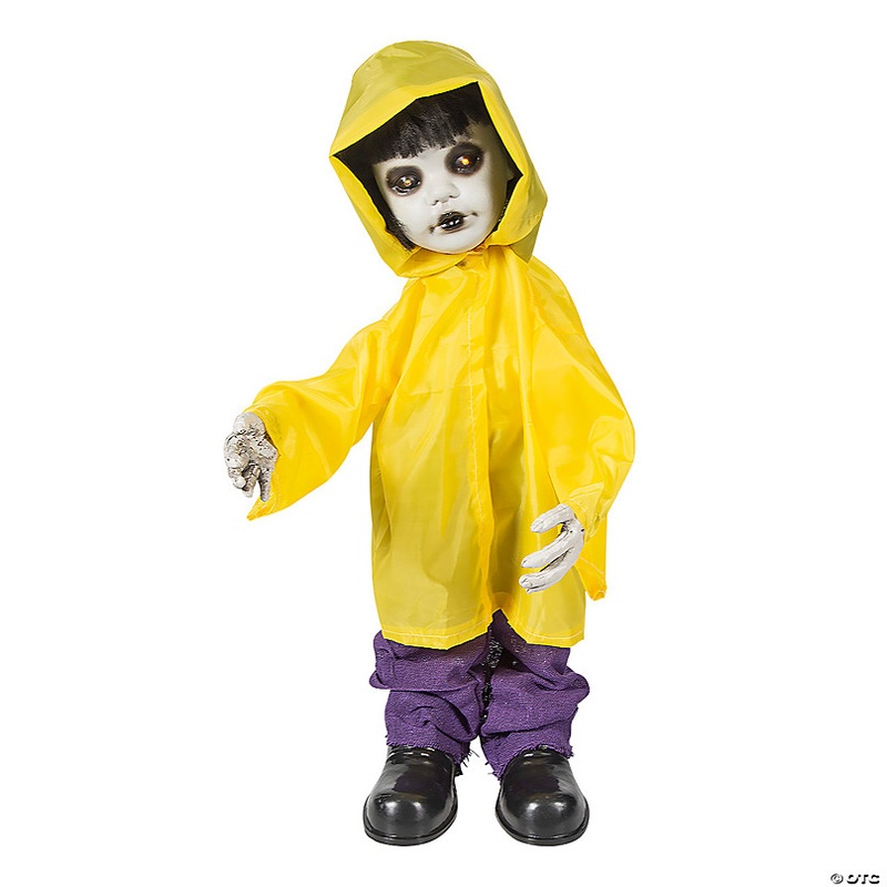 Standing Doll in Raincoat Halloween Decoration