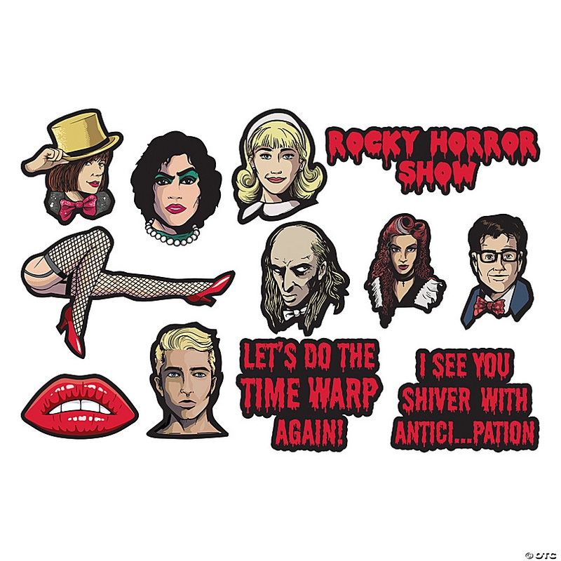 13 x 5 Rocky Horror Picture Show Characters Wall Cutouts - 12 Pc.