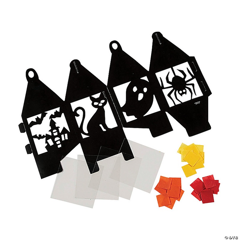 3 3/4 x 7 3/4 Halloween Lantern Tissue Acetate Craft Kit - Makes 12