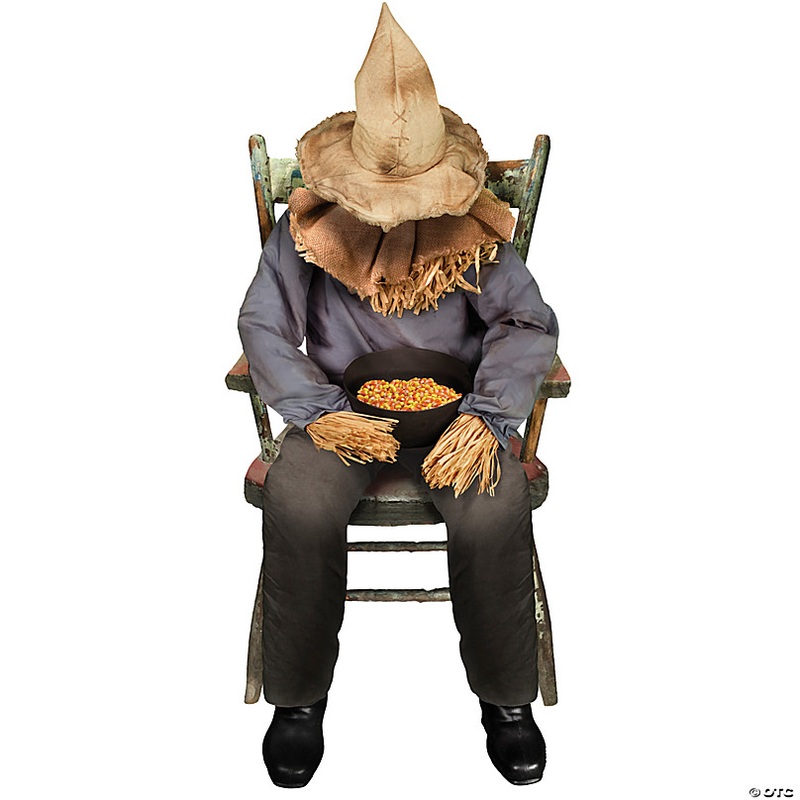 4 Ft. 5 Sitting Animated Scarecrow Prop Halloween Decoration