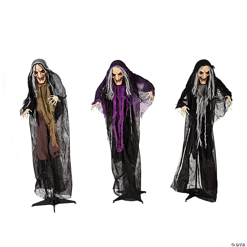 4 Ft. Halloween Creepy Old Witches Yard Decoration Set - 3 Pc.